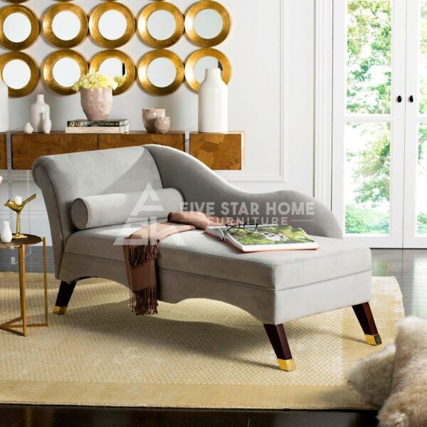 Safavieh Mid-Century Velvet Grey Chaise