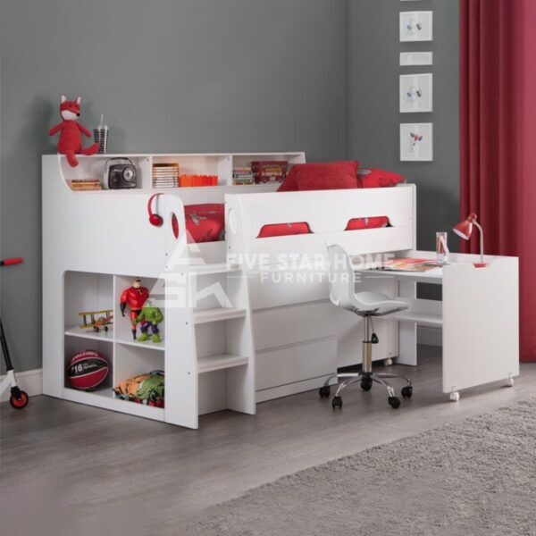 Aries Single Mid Sleeper Bed with Shelf