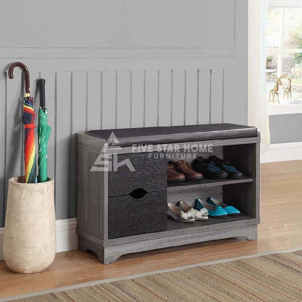 FSH Rustic Distressed Grey Shoe Cabinet