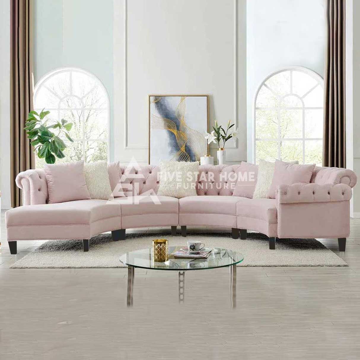 4-Piece Curved Sectional Sofa