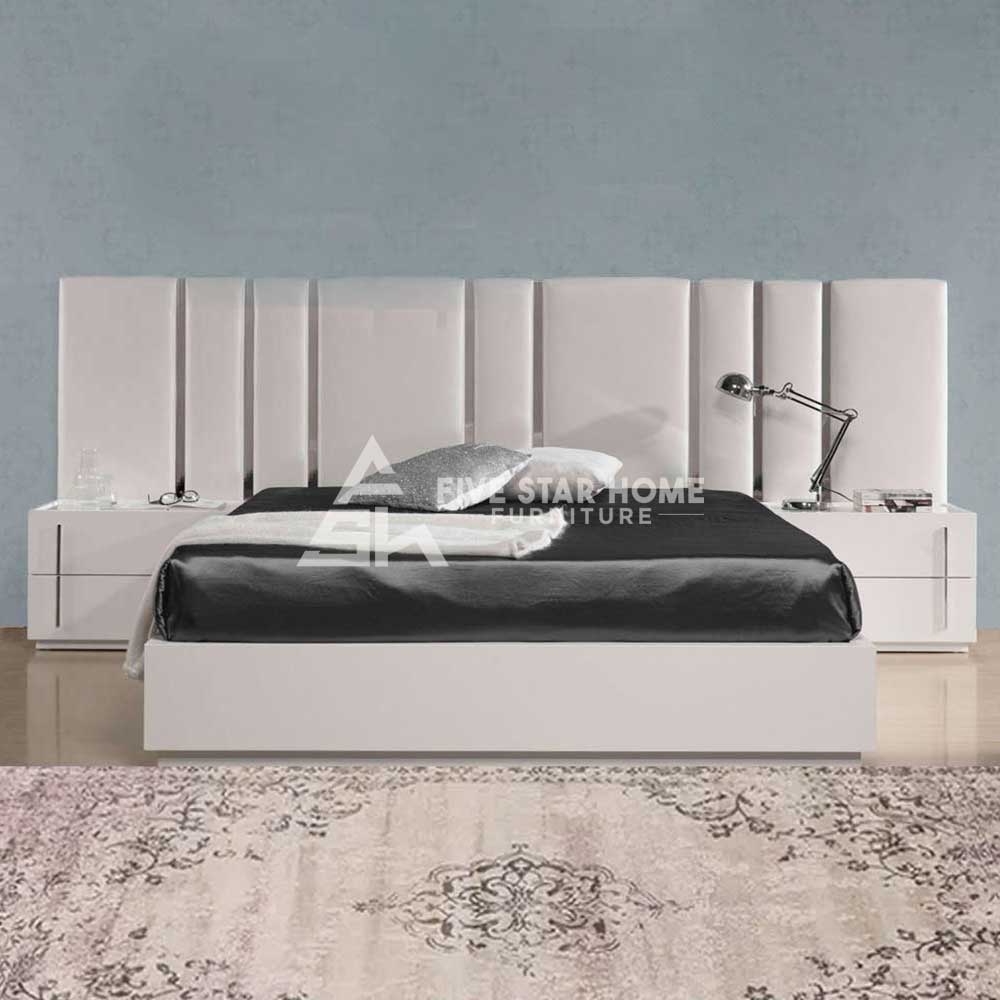 Lotus Upholstered Headboard Bed