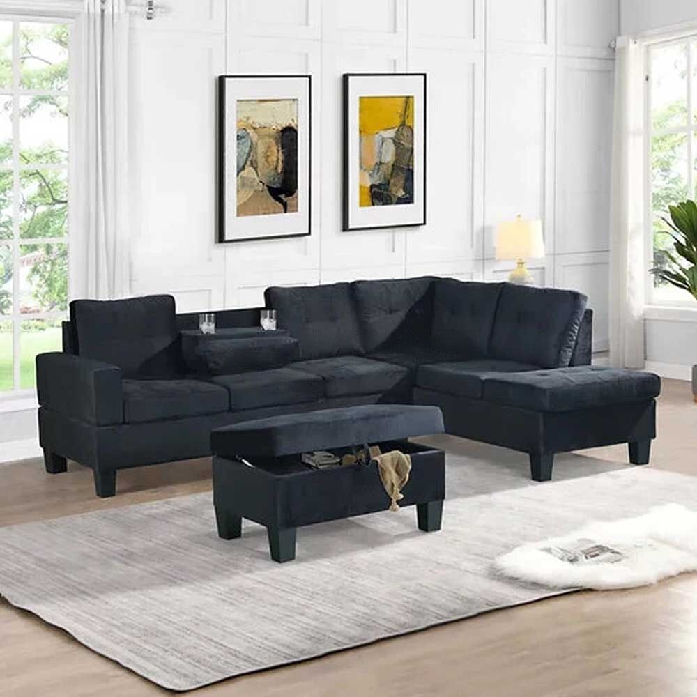 Living Room Sofa With Storage Ottoman