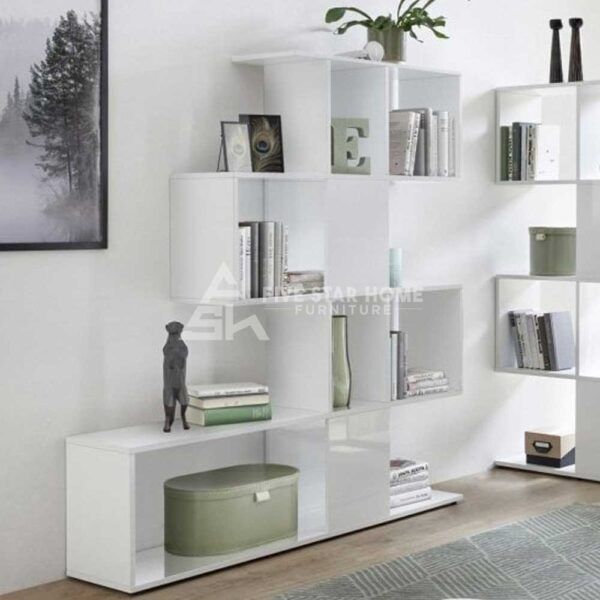 FSH Wooden Shelving Bookcase In White