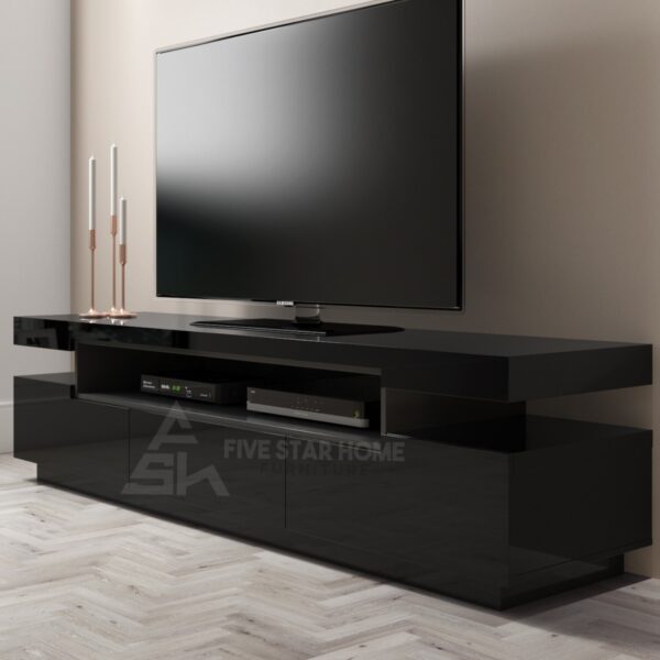 Large Black Gloss TV Unit By FSH