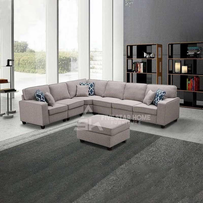 Casanova 7-piece linen Sectional Sofa