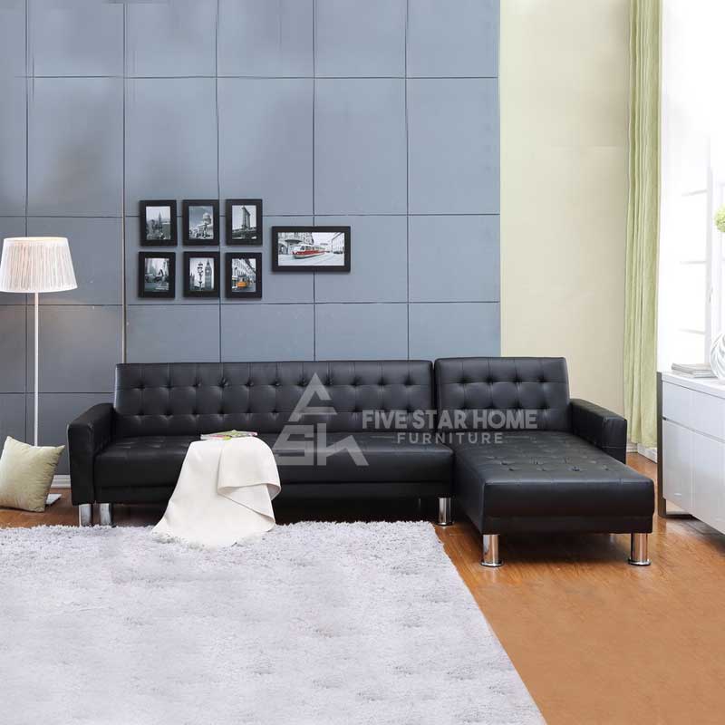 Faux leather Sofa With Chaise Longue