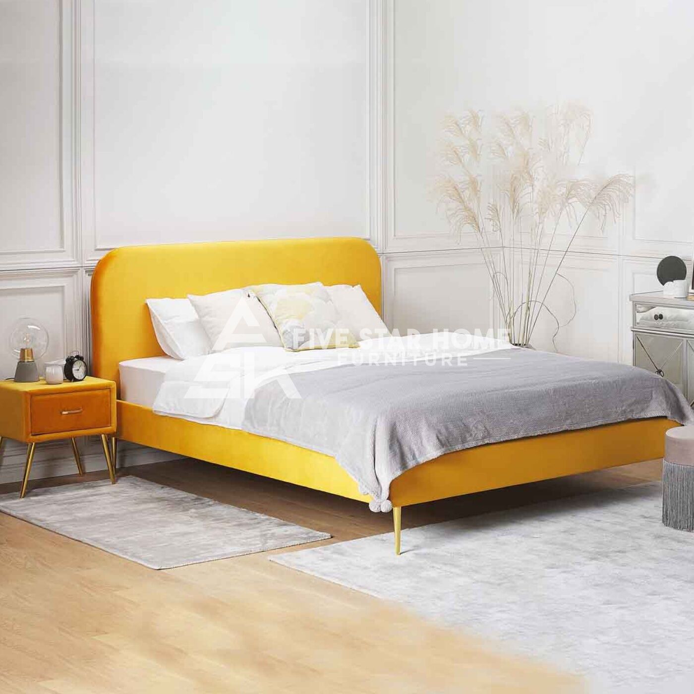 yellow bed