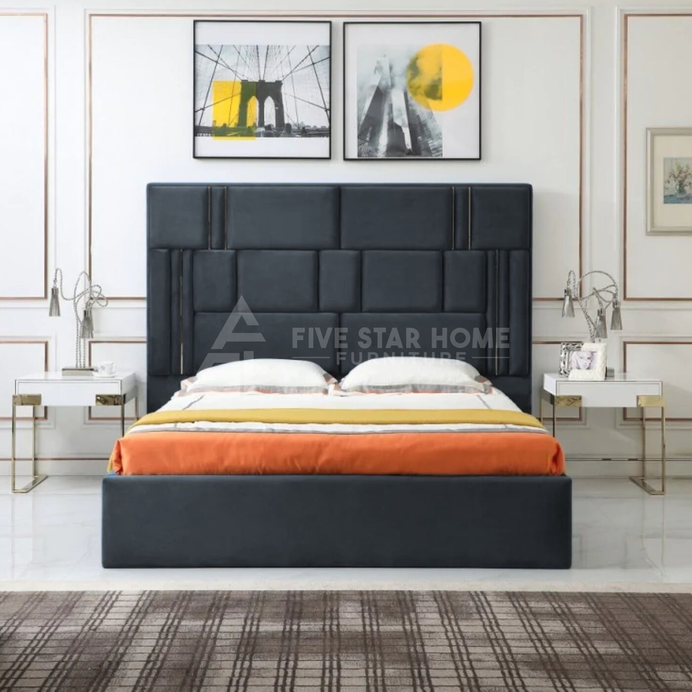 odrest Adonis - Modern Black Fabric Bed