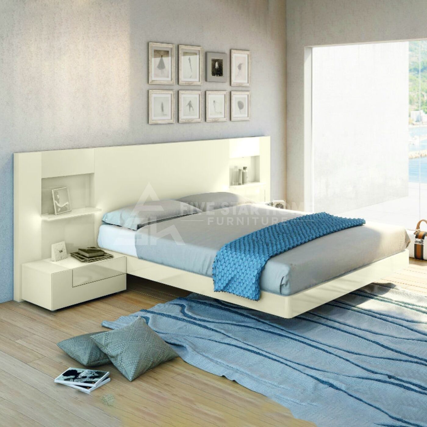 Elida Off White Bed Frame