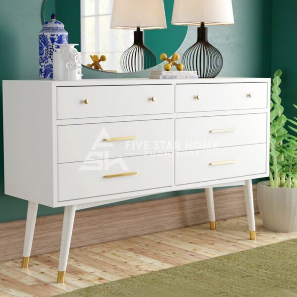 Lyla 6 Drawer Dresser in White