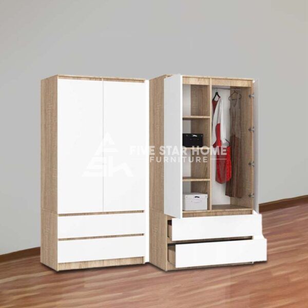 2 Door Wardrobe with Extra 2 Drawers