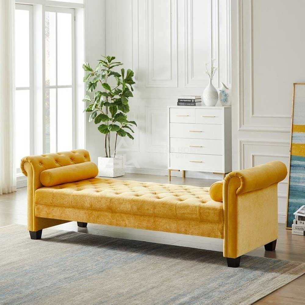 Tufted Round Arms Chaise Lounge