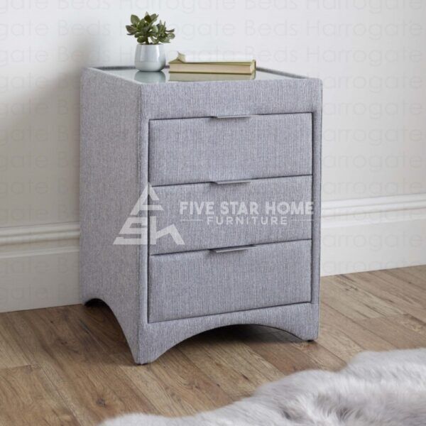 Valencia Fabric 3 Drawers Night Stand