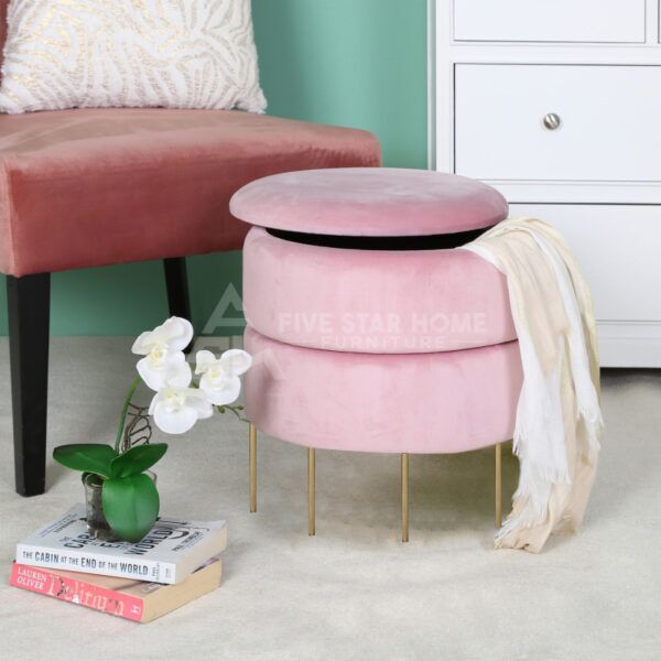 Round Storage Ottoman