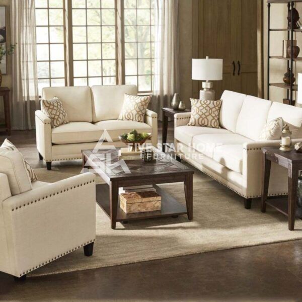 Hersfeld Ivory Fabric Sofa or Loveseat