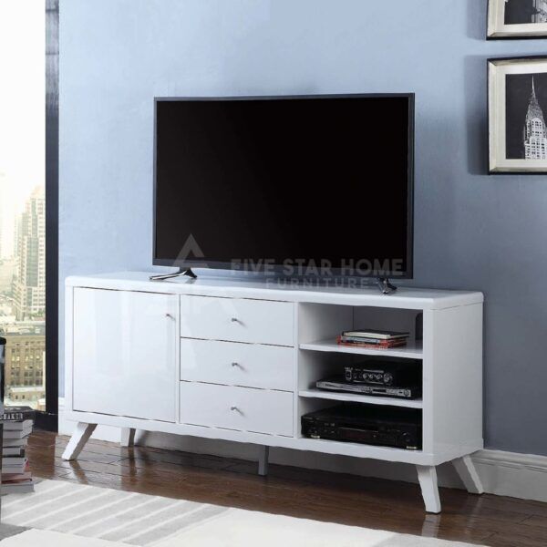 Contemporary white tv stand