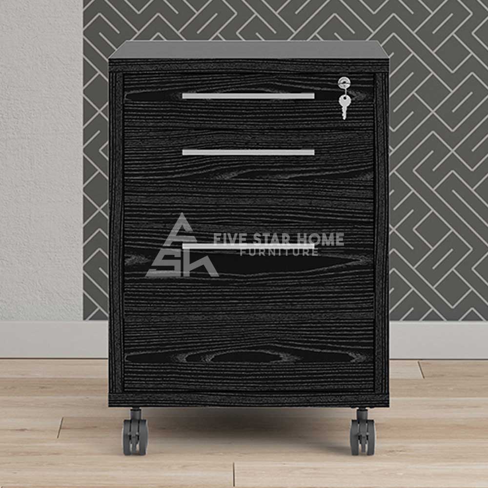 FSH Mobile Office Pedestal Drawers In Black