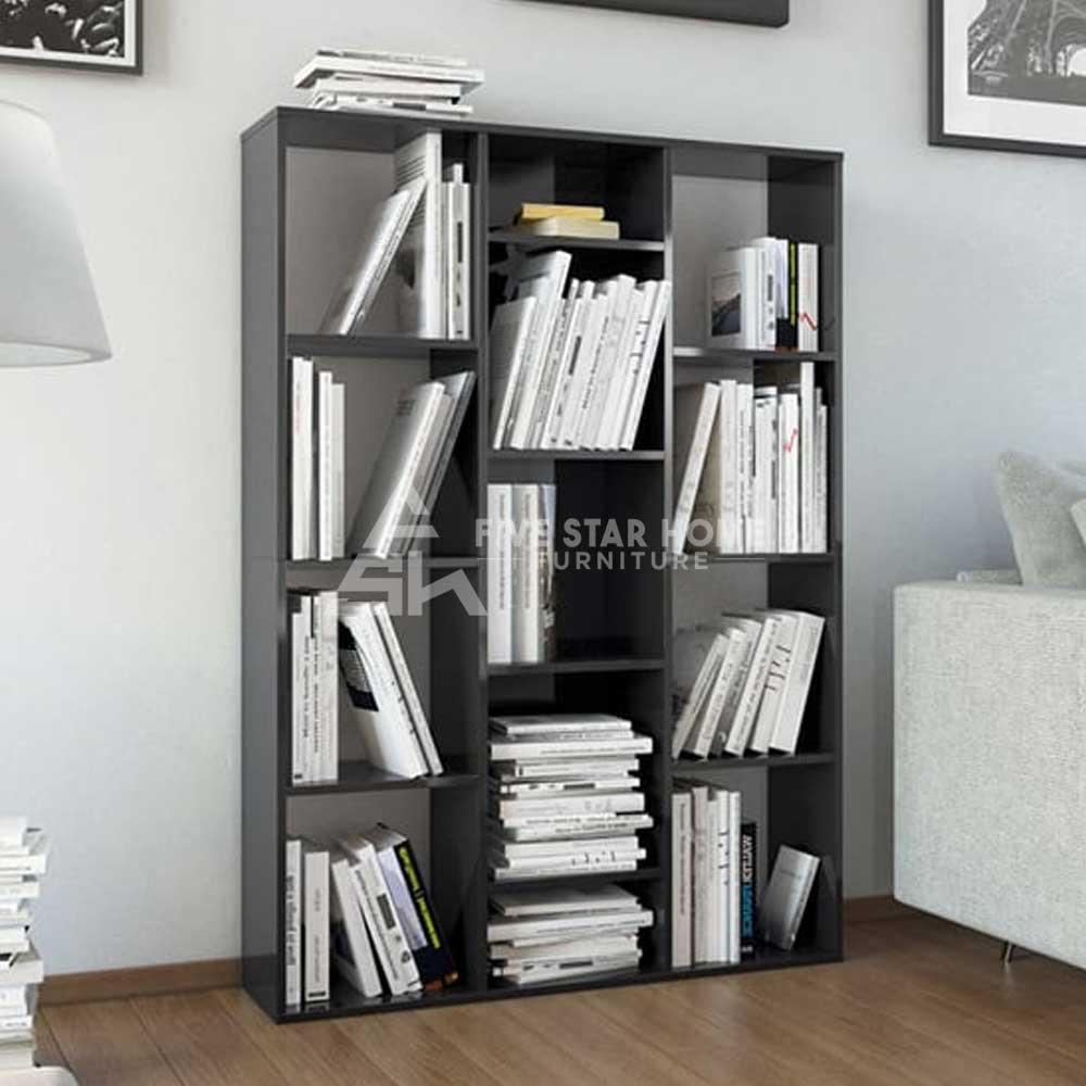 Hiti High Gloss Bookcase Shelves in Black