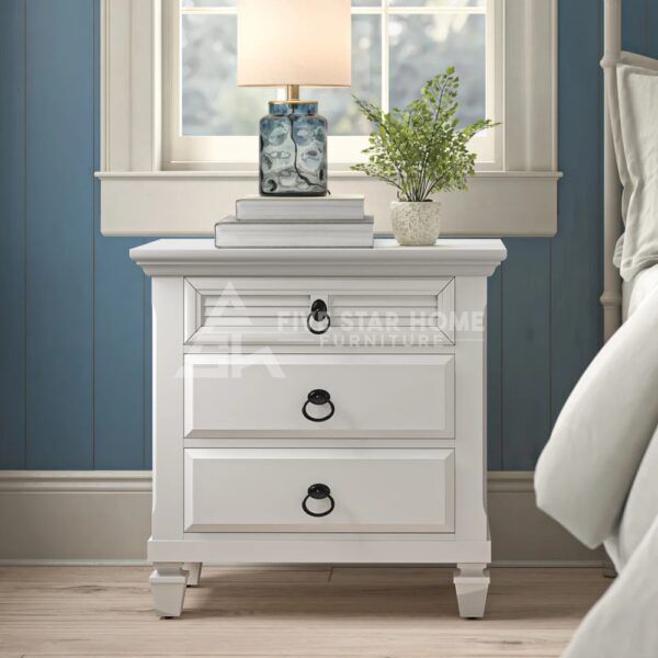 White 3-Drawer Night Stand