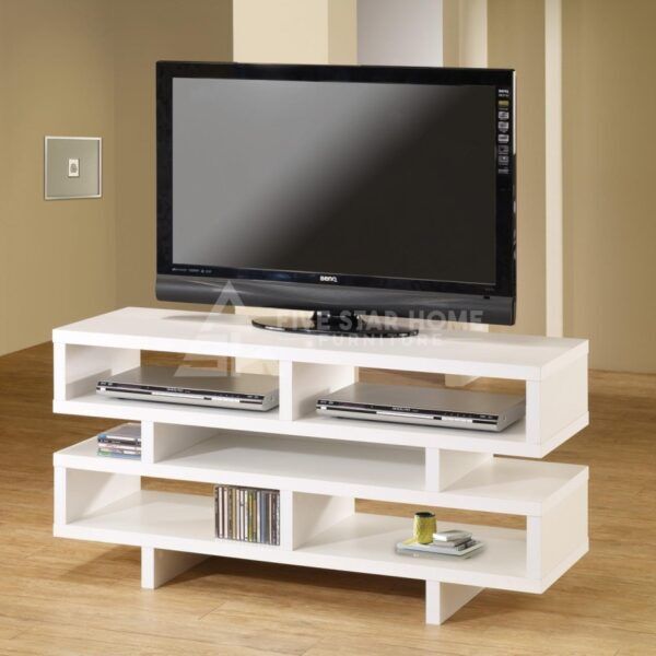 Modern Tv Stand In White Wood Finish