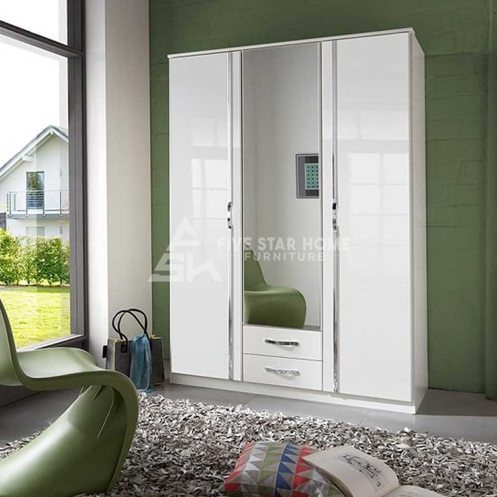 Luton Mirror Wardrobe In High Gloss