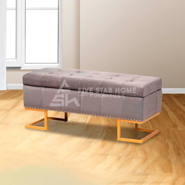 Ellry Luxe Fabric Storage Ottoman Bench