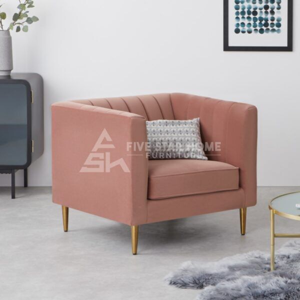 Amicie Channel Tufted Velvet Arm Chair