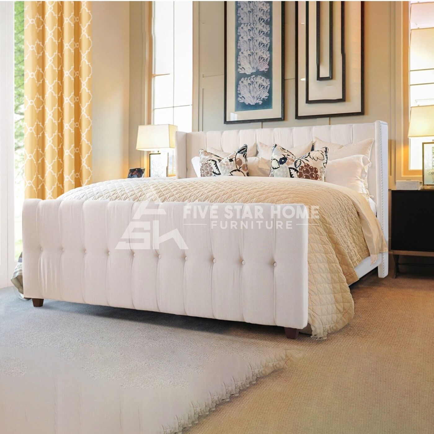 Button Tufted Bed