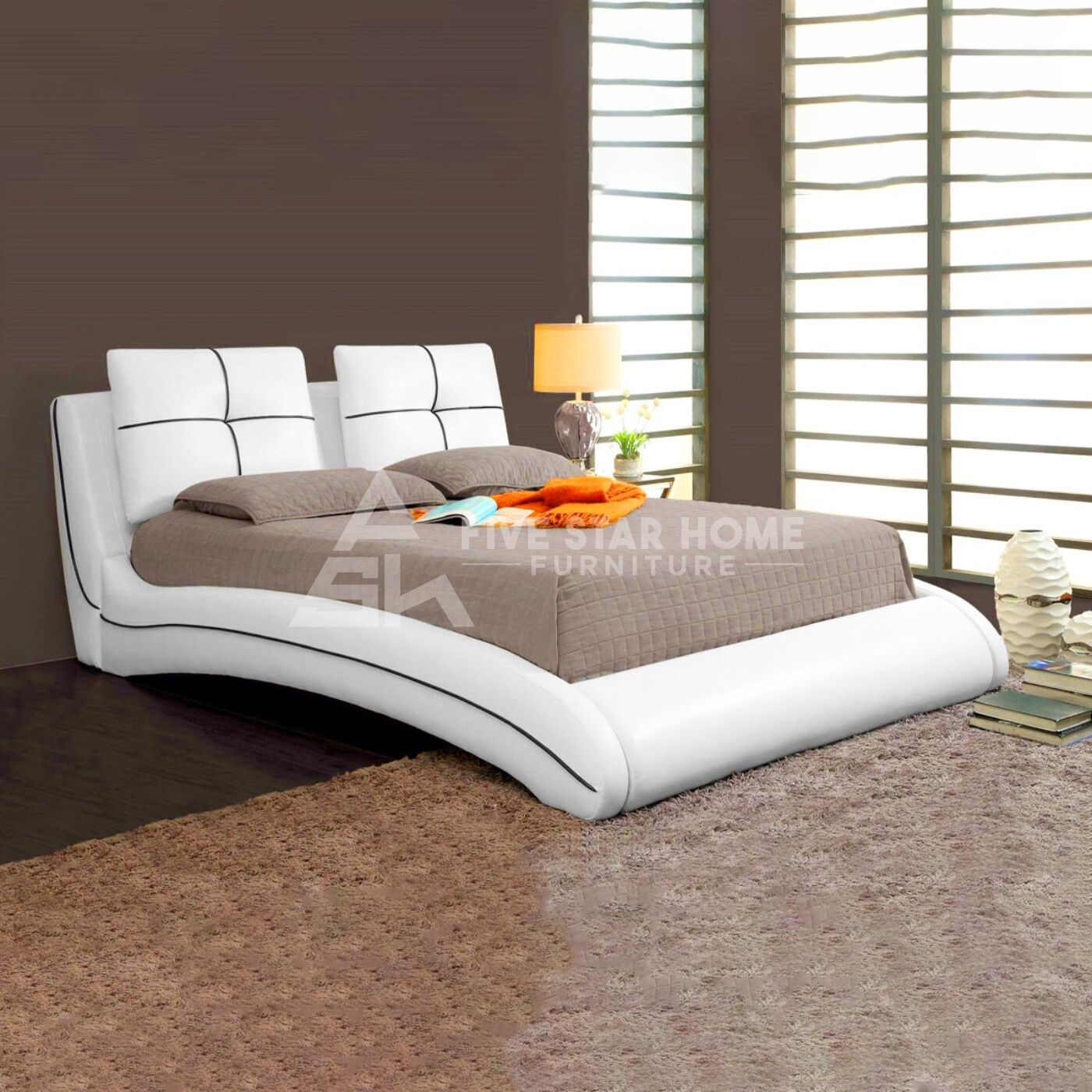 Curved Upholstered Bed