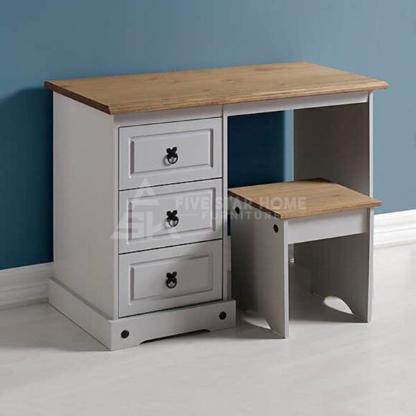 White 3 Drawers Corona Dressing Table