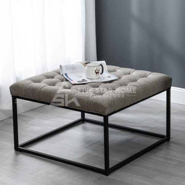 Square Button Tufted Ottoman