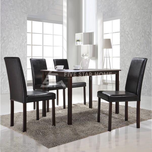 Faux Leather 5-Piece Dining Set