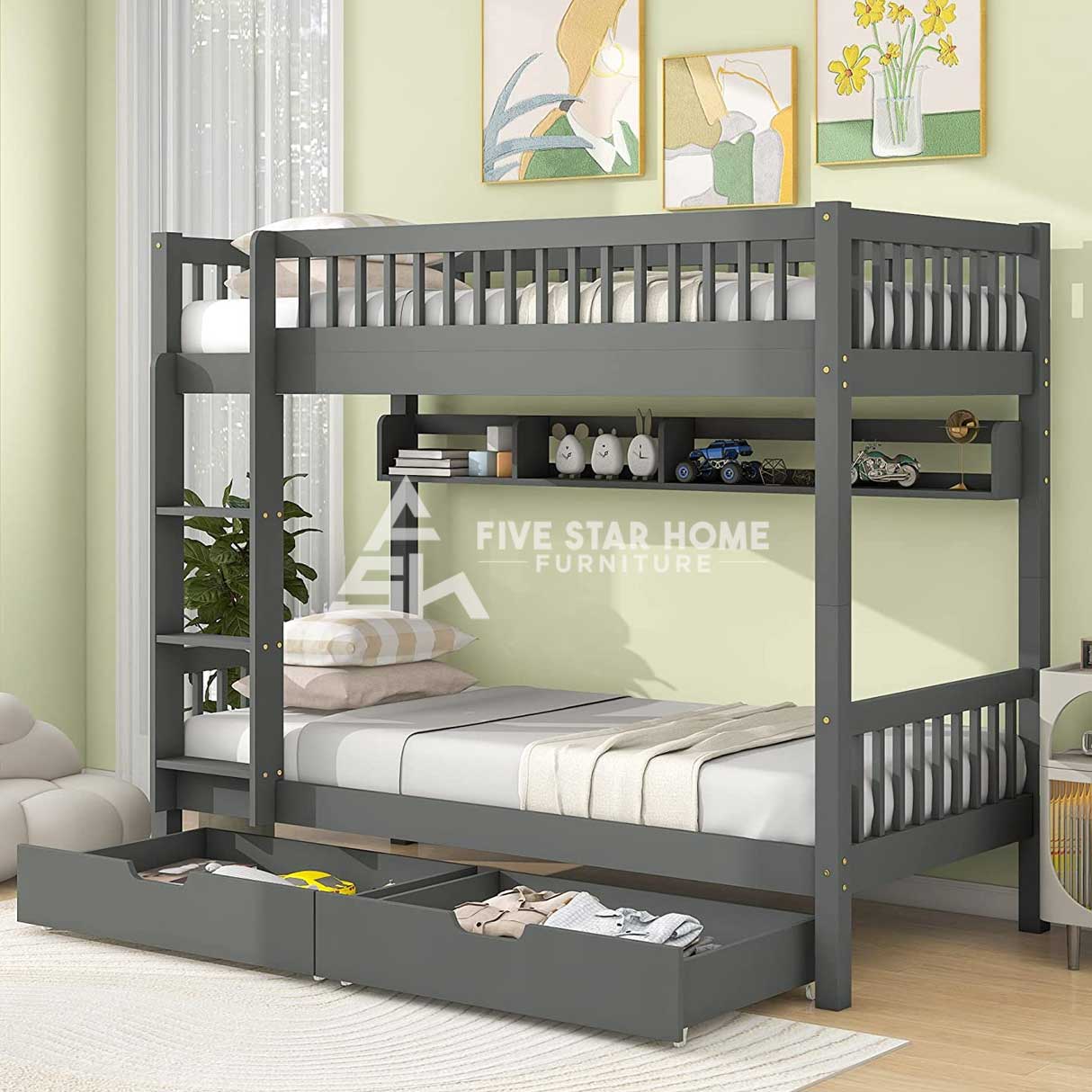 Bunk Bed With Under Bed Slide Drawer Storage