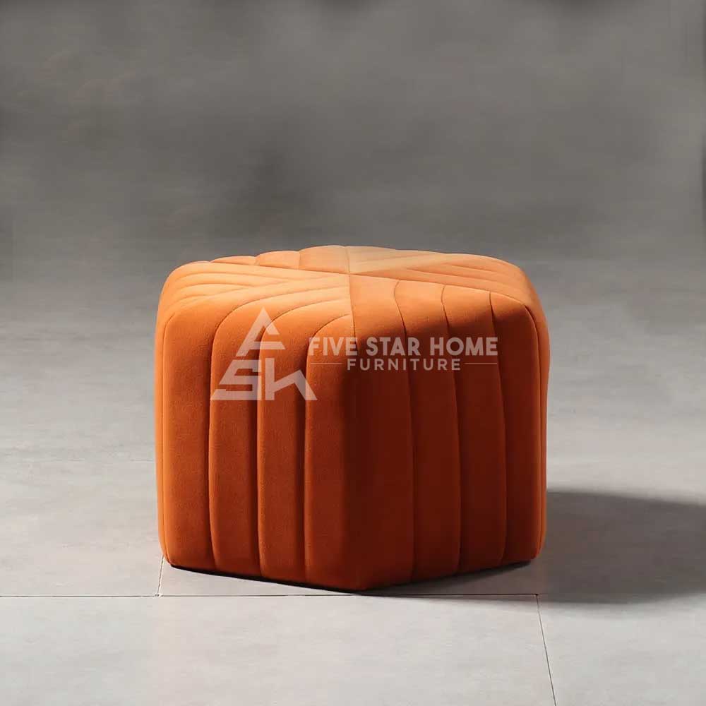 Fsh Hexagonal Ottoman In Orange