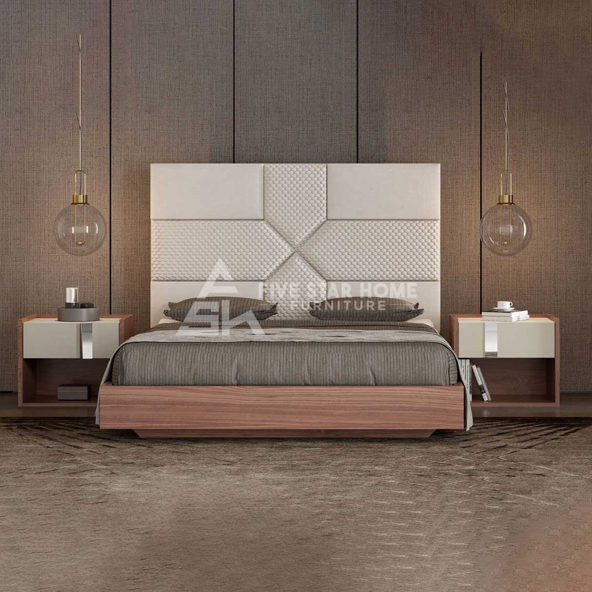 Rebecca Upholstered Bed In Novara-Beige