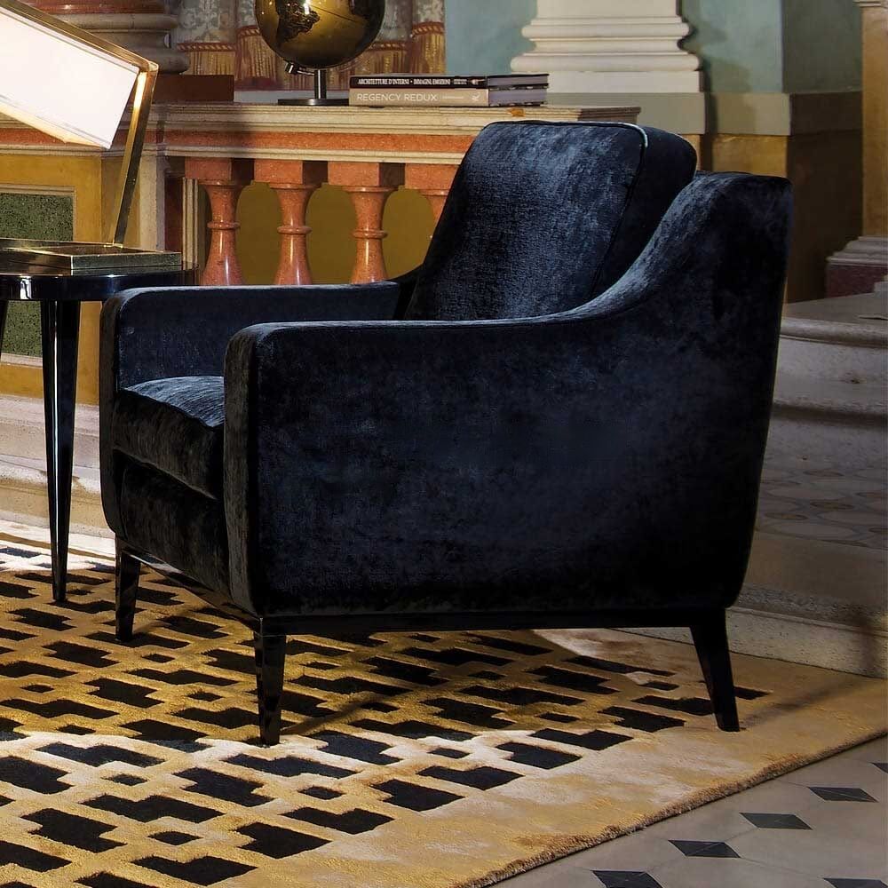 Black Velvet Armchair