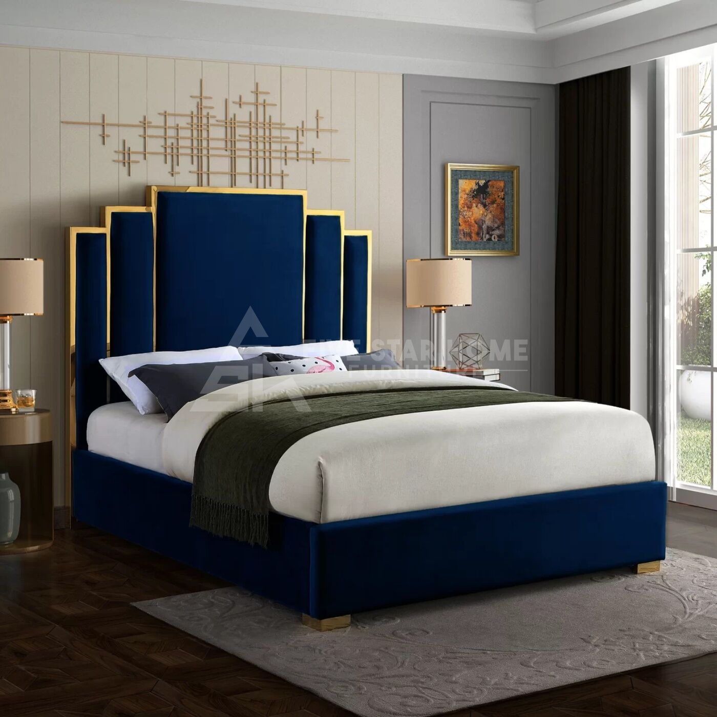 Velvet Upholstered Bed Frame