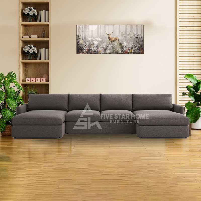 FSH 3-Piece Double Chaise Sectional Sofa