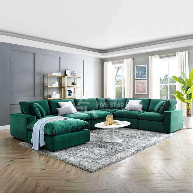 FSH Fabric Upholstered Sectional Sofa