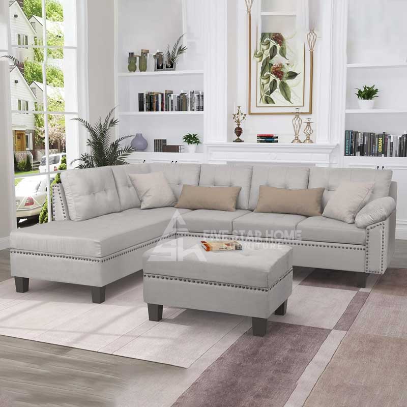 Sofa Sectionals With Chaise Lounge, Storage Ottoman