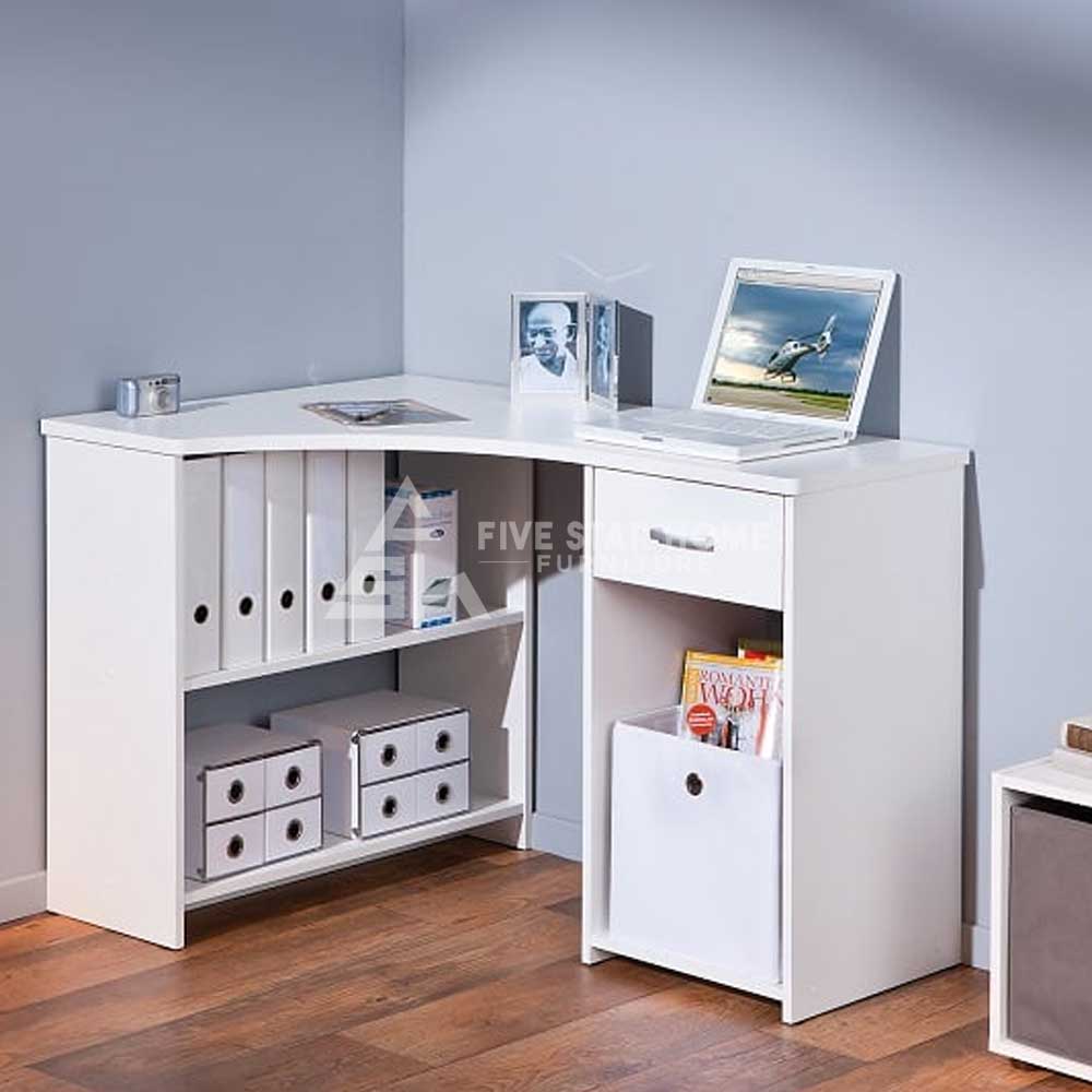 Modern Halifax Corner Computer Desk In White