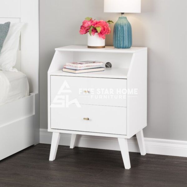 5 Star 2-Drawers Night Stand in White