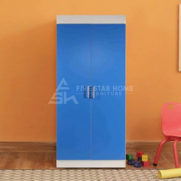 Wardrobe in White & Blue Finish