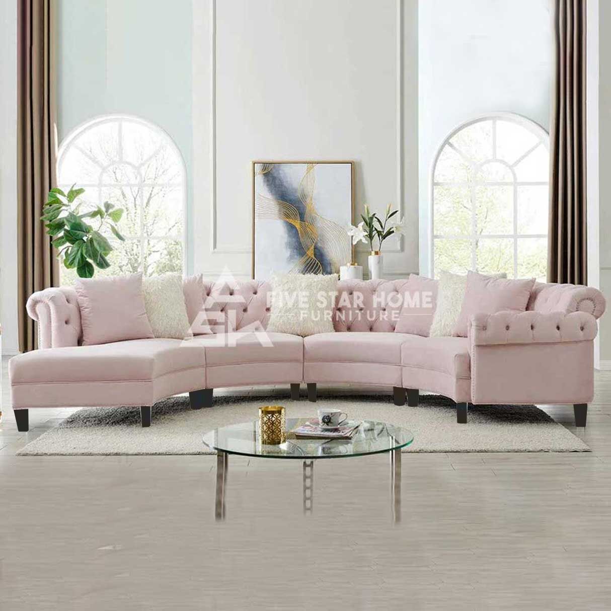 4-piece Curved Sectional Sofa