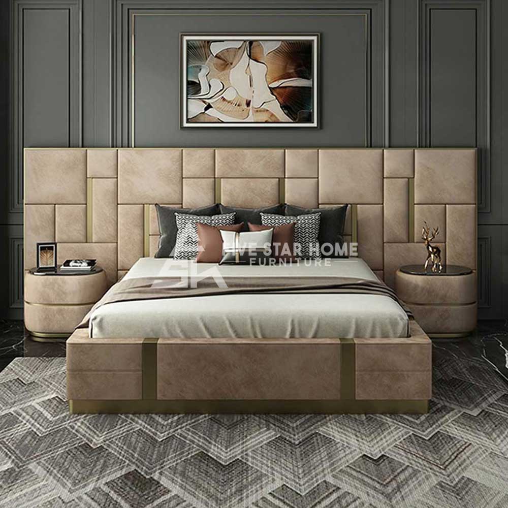 Luxury Modern Leather Upholstered Bed