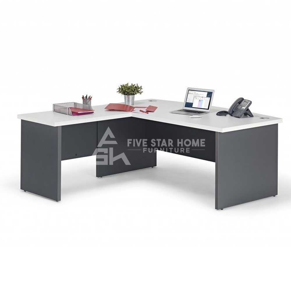 White Premium Executive Bow Fronted Desk