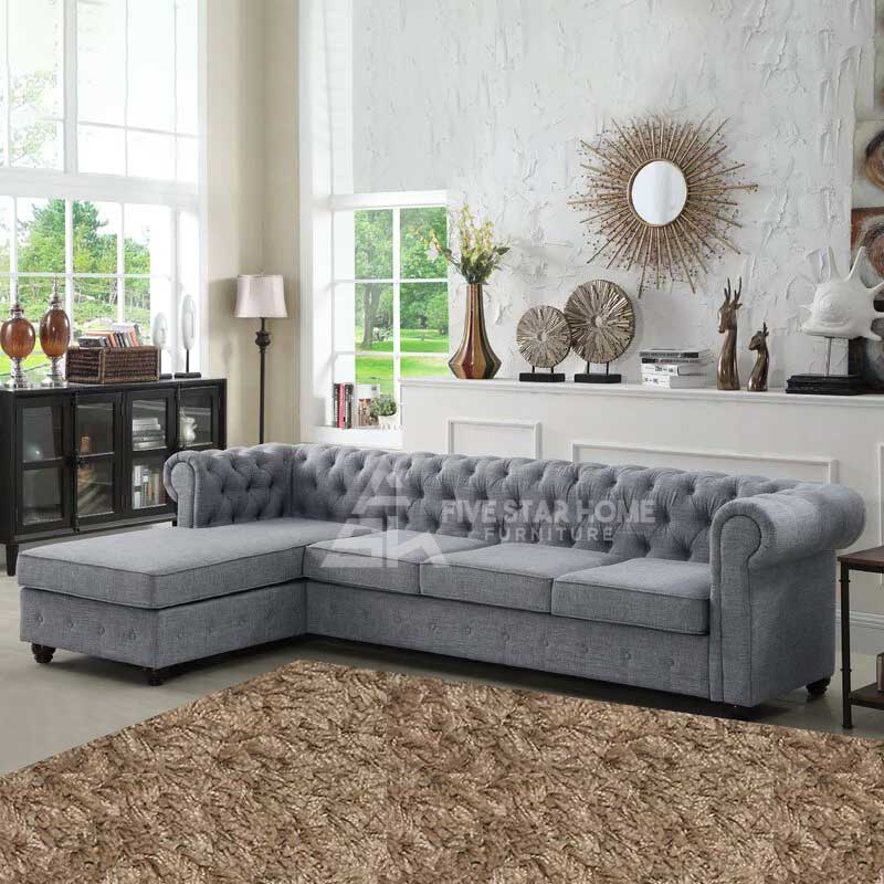 Chesterfield Four Seater Couch and Chaise