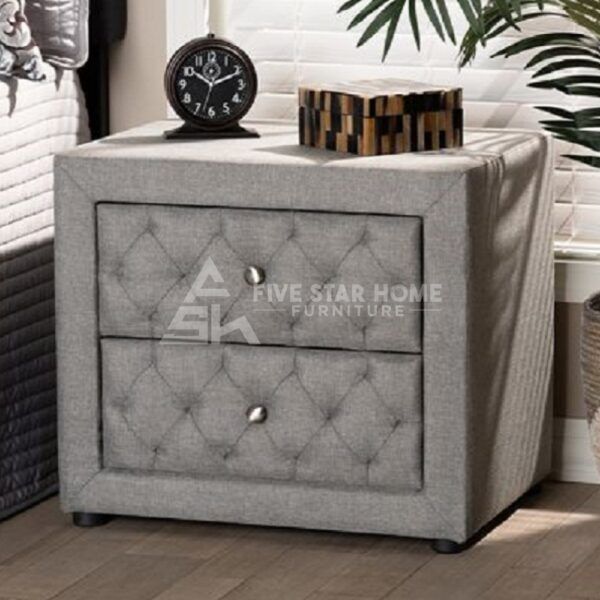 Lepine Grey Fabric Night Stand