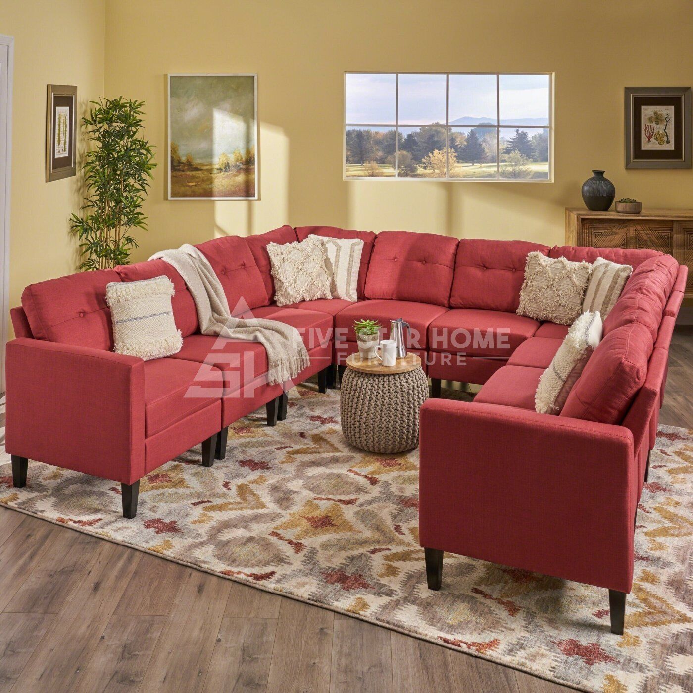 Modern U-Shaped Sectional Sofa Set