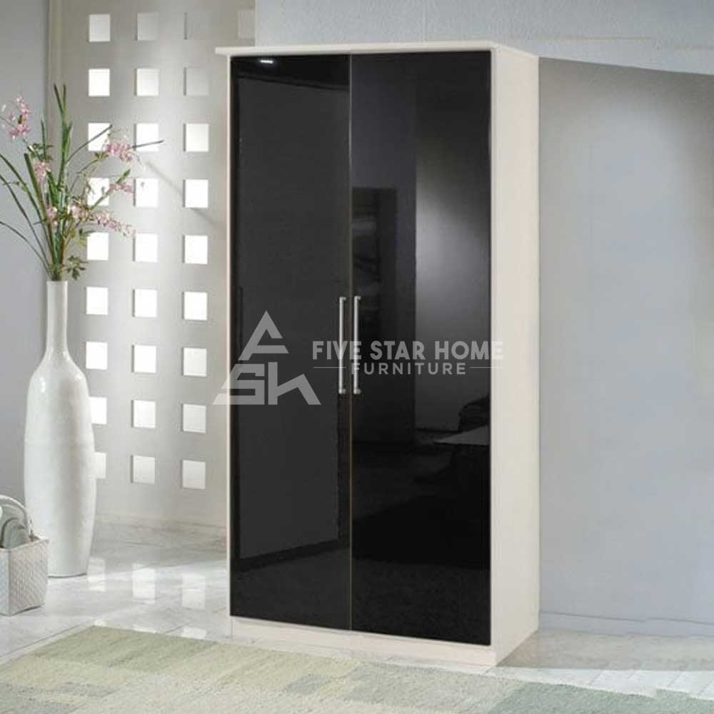 High Gloss 2 Door Wardrobe In Alpine White